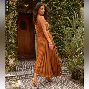 Asymmetrical One Shoulder Satin Maxi Dress NWT